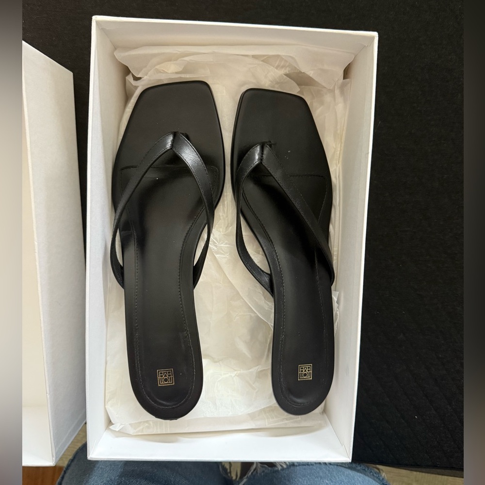 Toteme Black Thong Sandals Heel